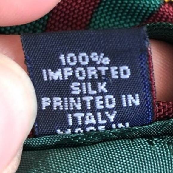 Tommy Hilfiger Maroon Red Yellow Classic Star Geometric Mandela Silk Neck Tie - Picture 5 of 5